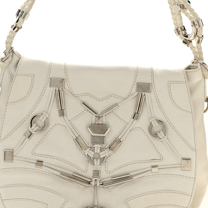 Gucci Calfskin Techno Horsebit Large Flap White 8 of 15