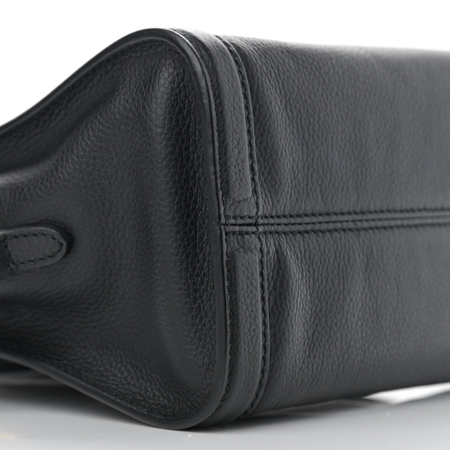 Pebbled Calfskin Mini Skull Padlock Zip Around Tote Black