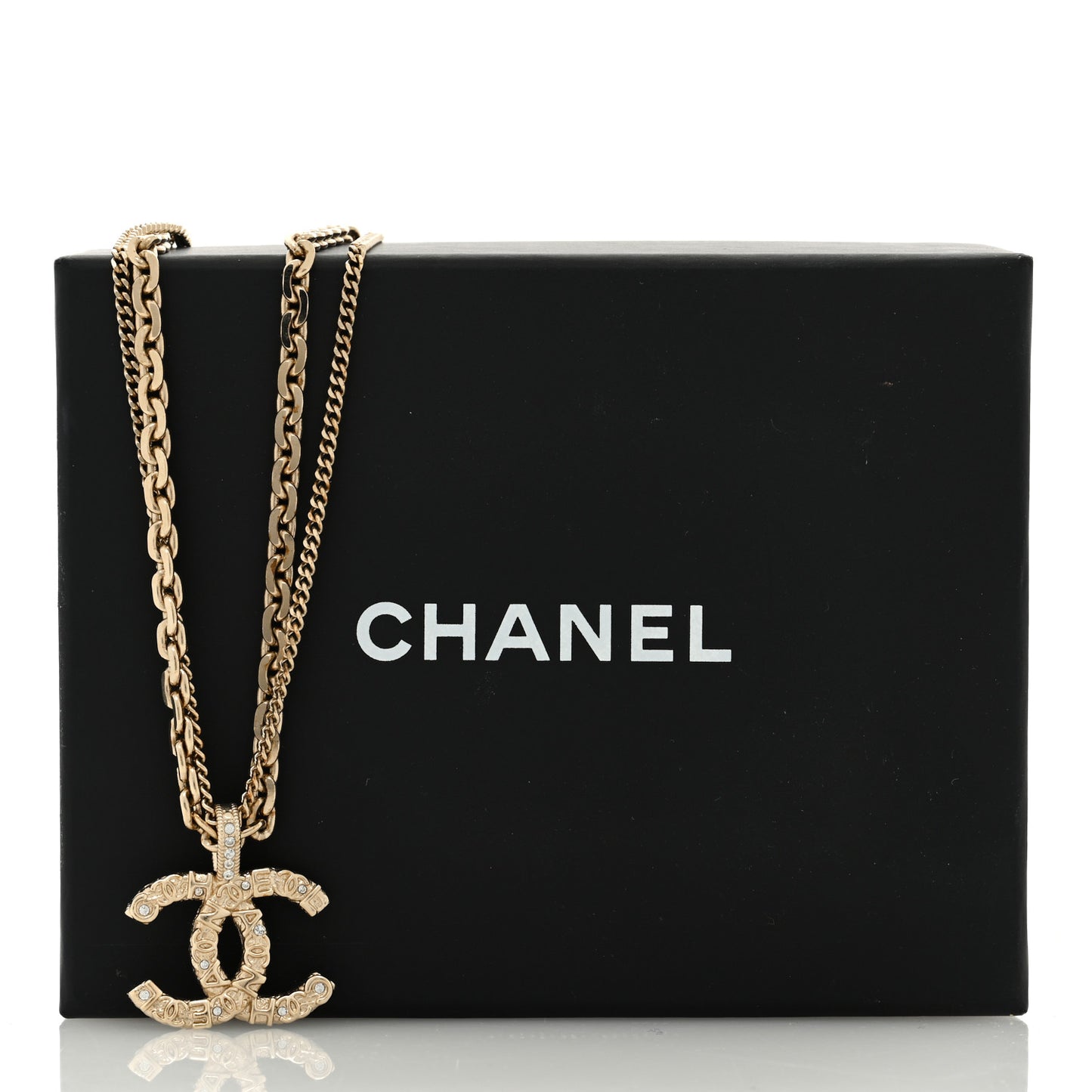 Crystal CC Multi Strand Chain Necklace Gold