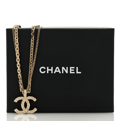 Chanel Crystal CC Multi Strand Chain Necklace Gold 5 of 5