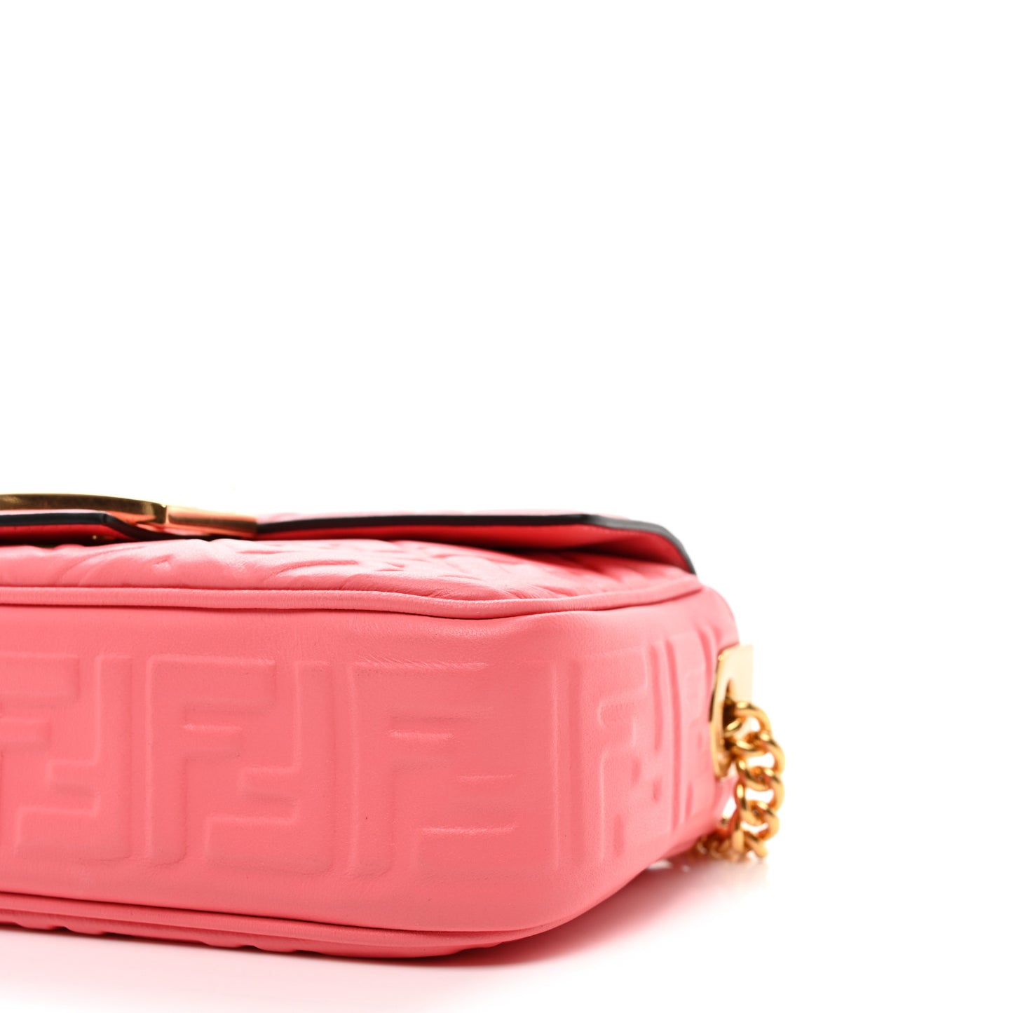 Nappa Small FF Embossed Midi Chain Baguette Pink Dalia