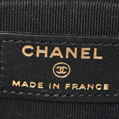 Chanel Lambskin Quilted Top Handle Flap Clutch With Chain Black 6 of 10