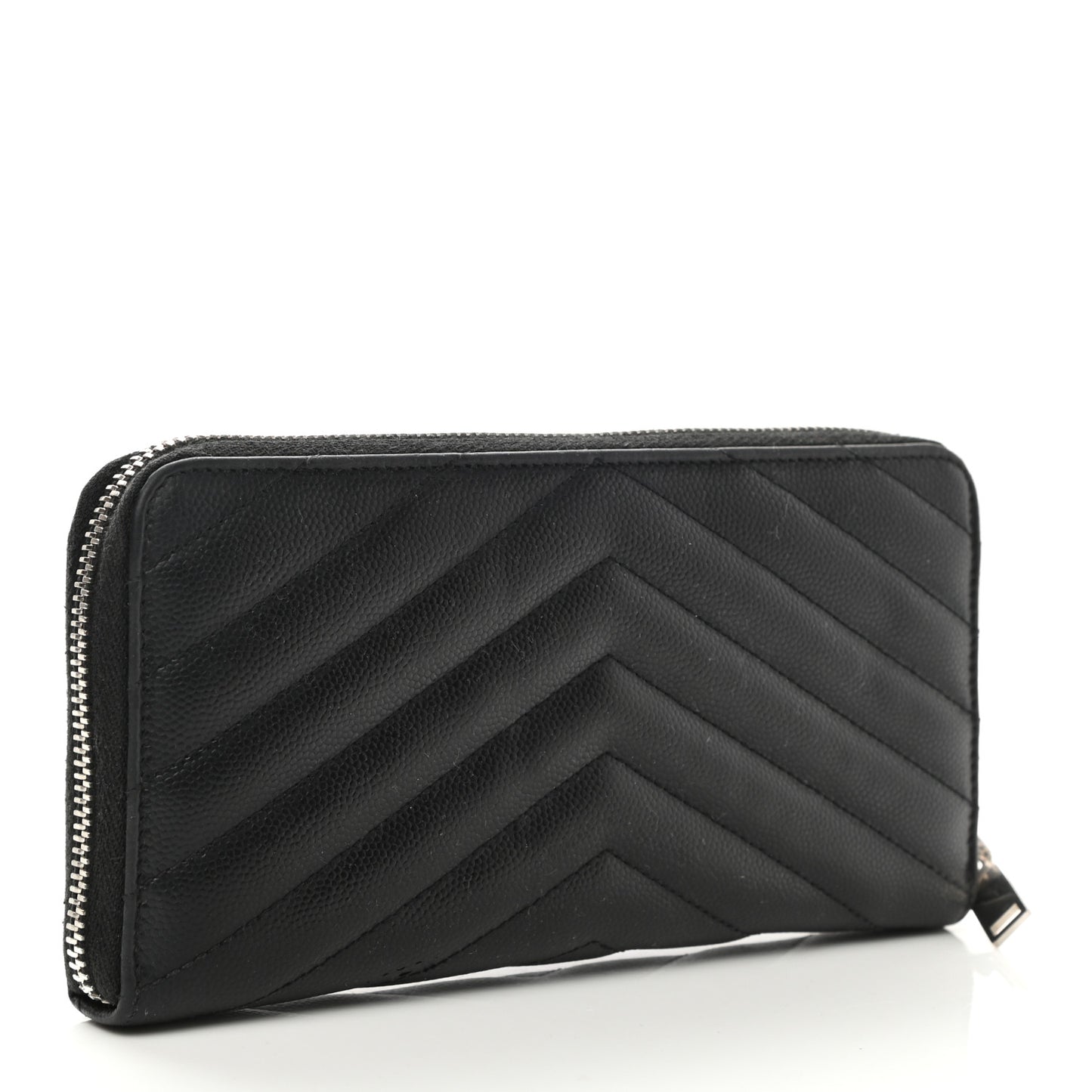 Grain De Poudre Matelasse Chevron Monogram Zip Around Wallet Black