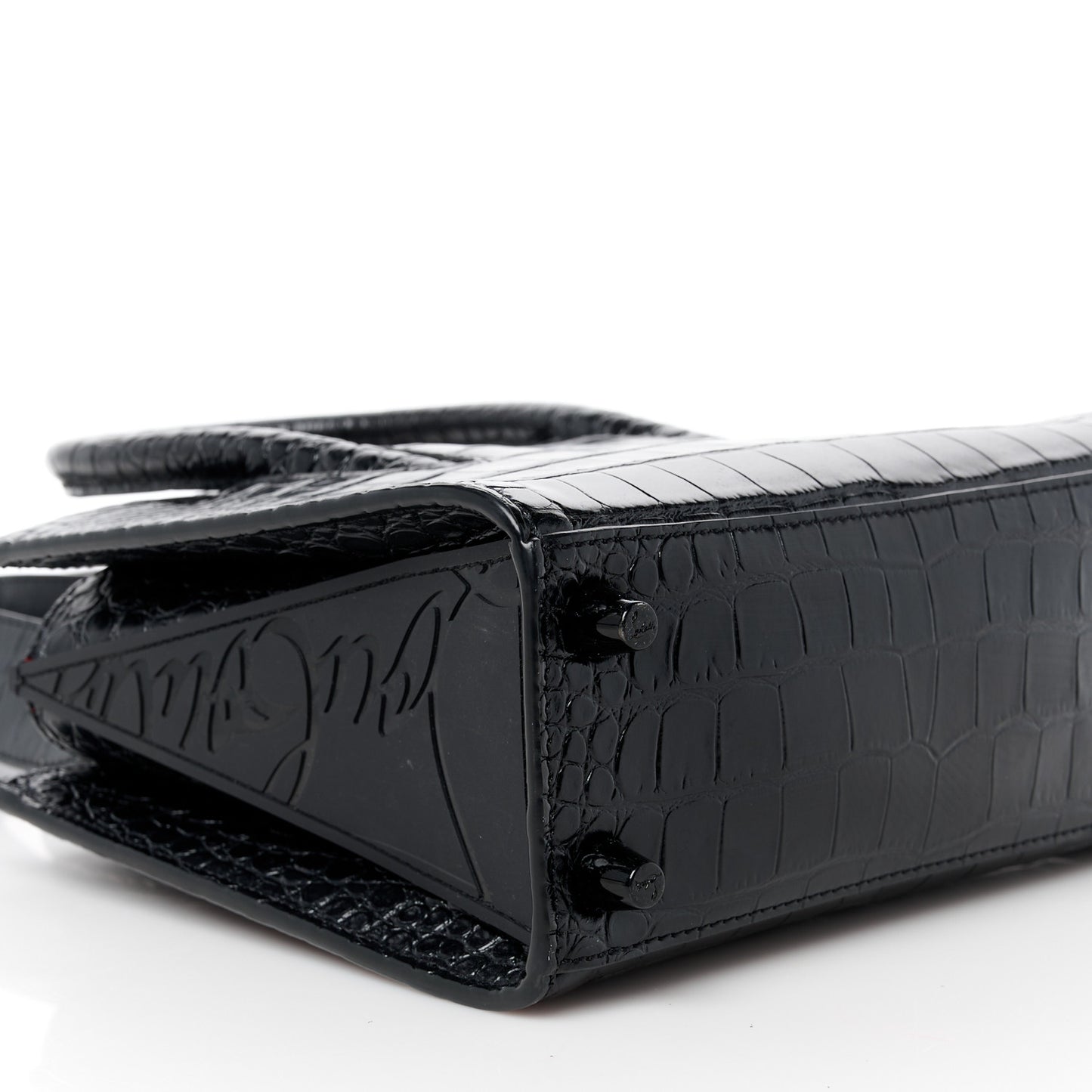 Calfskin Crocodile Embossed Mini Paloma Black