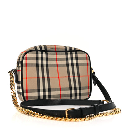 Burberry Calfskin Vintage Check Camera Bag Archive Beige 3 of 9