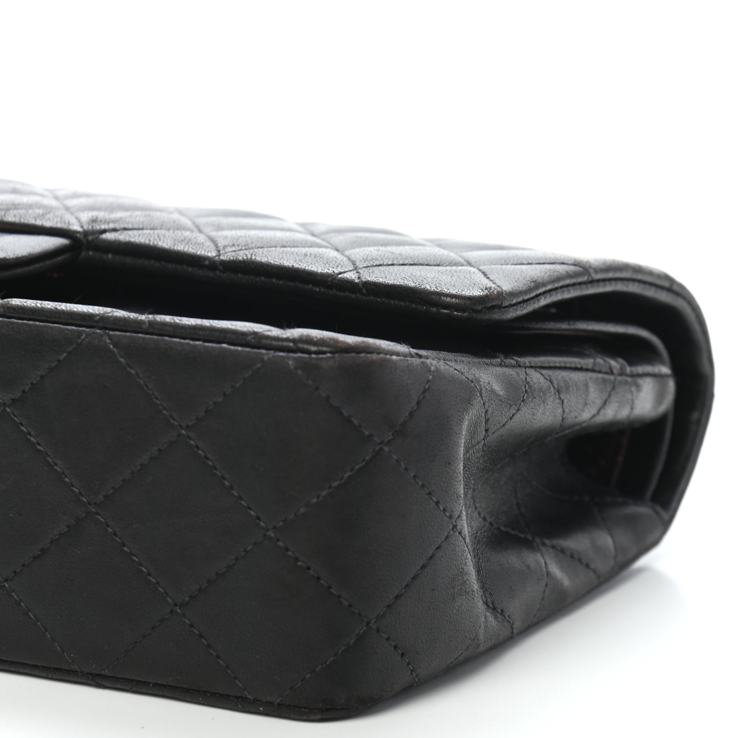 Lambskin Quilted Medium Double Flap Black