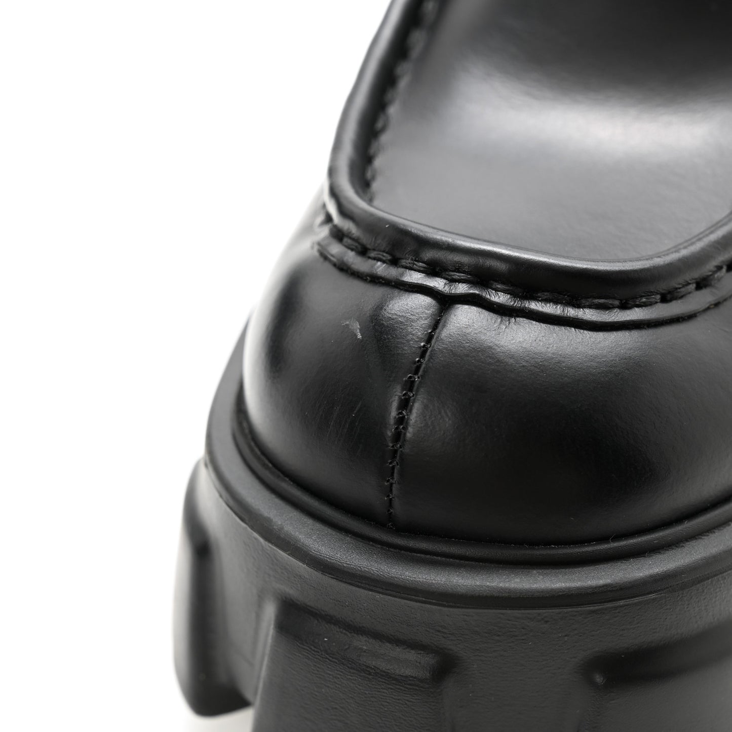 Spazzolato Rois Metal Triangle Logo Monolith 55mm Loafers 38.5 Black