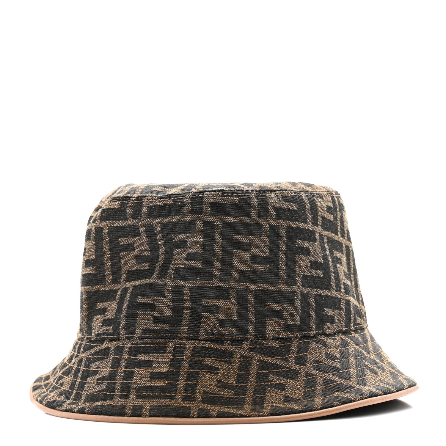 Fendi Technical Fabric FF Reversible Bucket Hat M Tobacco Beige 1 of 9