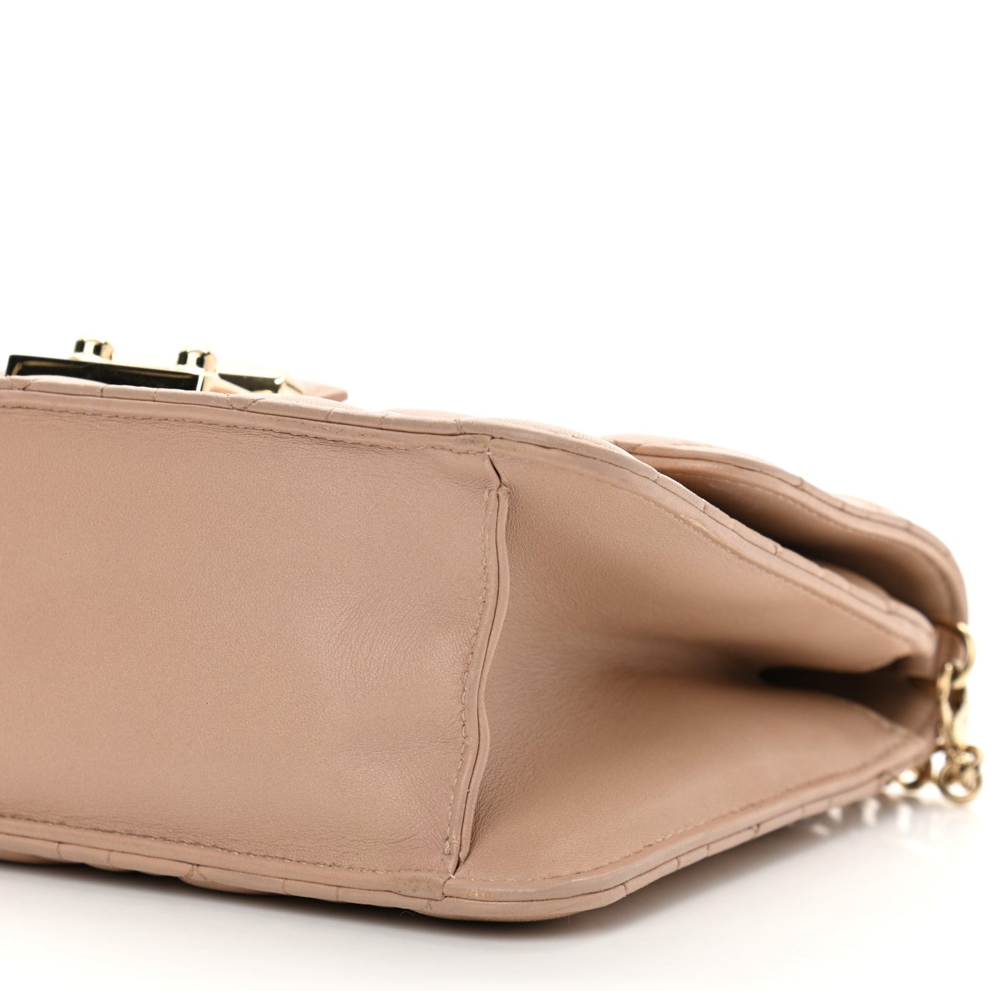 Pearly Lambskin Cannage Miss Dior Promenade Pouch Biege