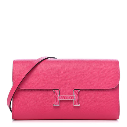 Hermes Epsom Lizard Constance Wallet To Go Rose Mexico 1 of 8