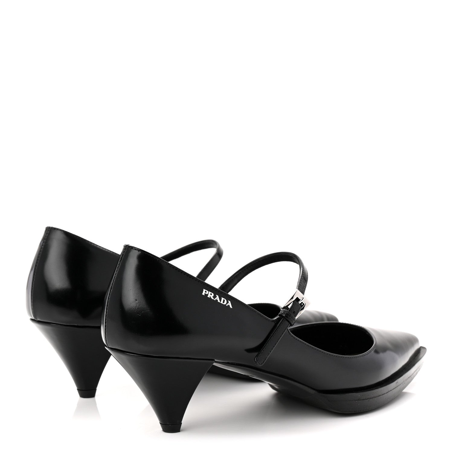 Prada Spazzolato Mary Jane 45mm Pumps 37 Black 4 of 9