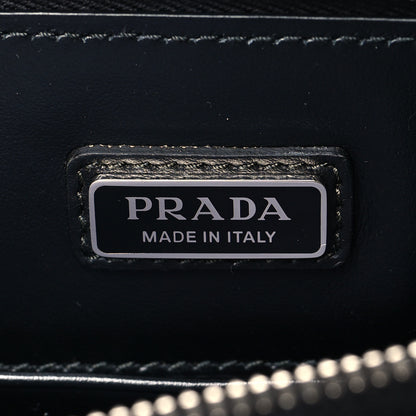 Prada Saffiano Travel Metal Triangle Logo Slip Handle Wristlet Pouch Black 6 of 6