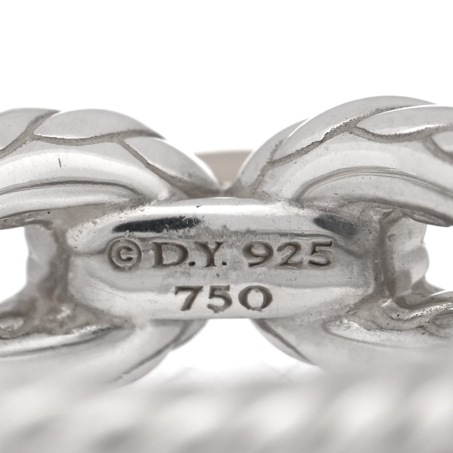 Sterling Silver 18K Yellow Gold Cable Loop Ring 48 4.5