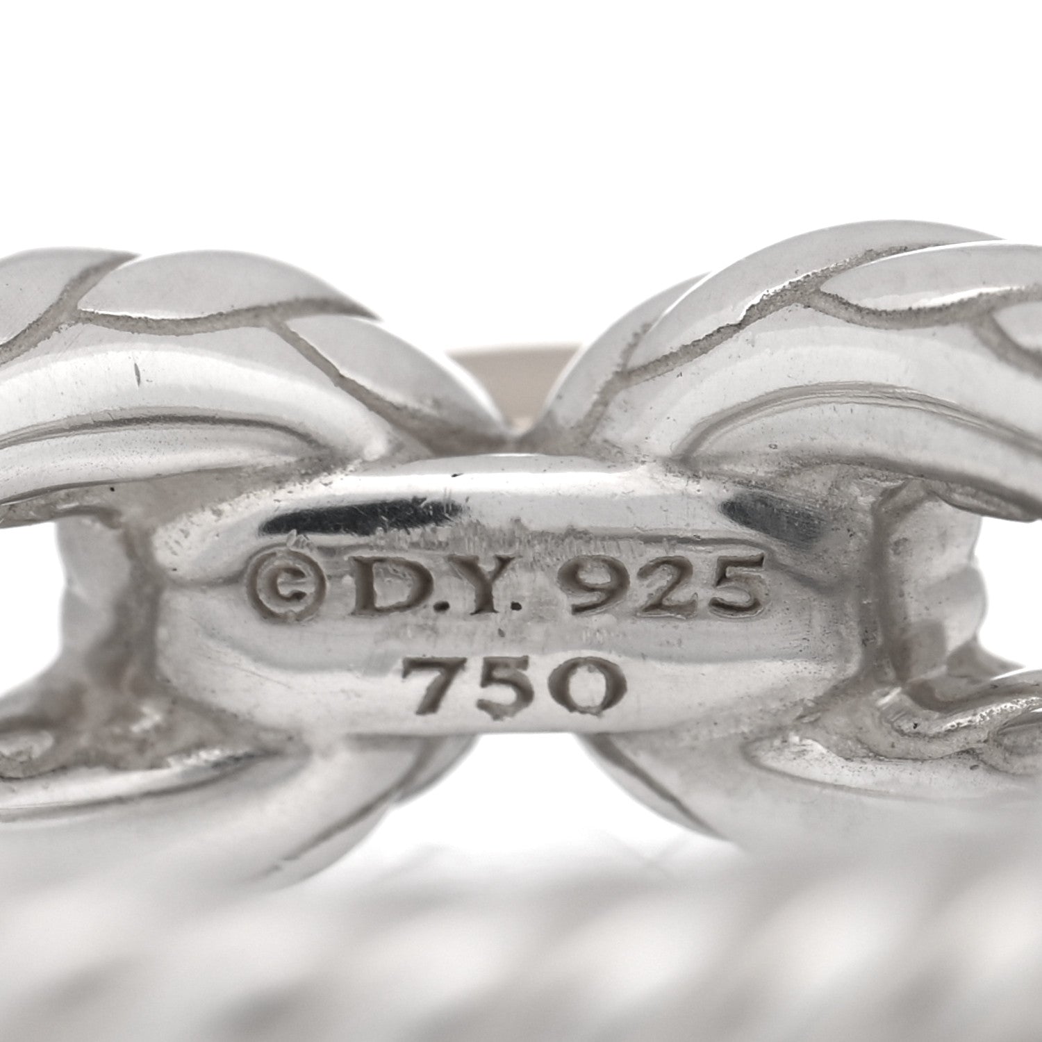 David Yurman Sterling Silver 18K Yellow Gold Cable Loop Ring 48 4.5 4 of 4