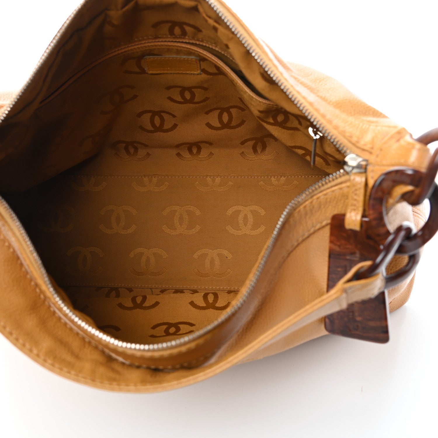 Chanel Caviar CC Wood Chain Hobo Maize 5 of 12