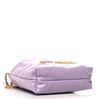 Chanel Shiny Calfskin Quilted Mini Chanel 22 Light Purple 4 of 11