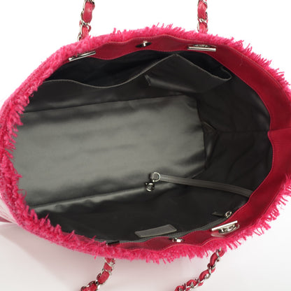 Chanel Vinyl Quilted Funny Tweed Tote Fuchsia 5 of 8
