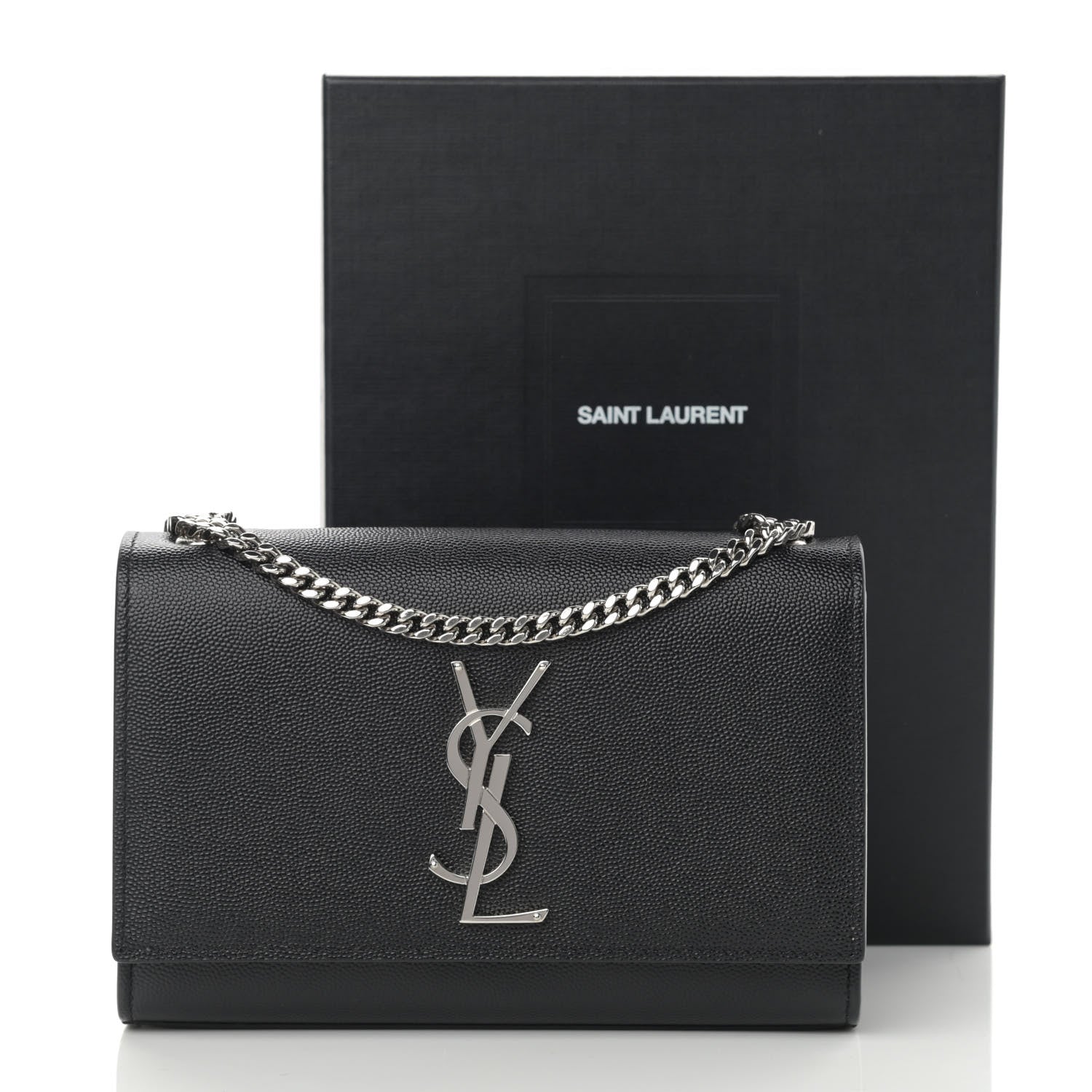 Saint Laurent Grain De Poudre Small Monogram Kate Satchel Black 12 of 12