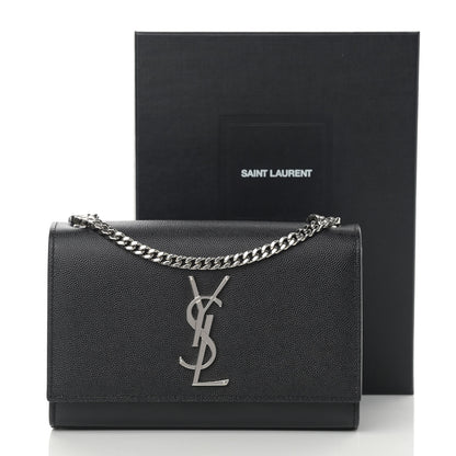 Saint Laurent Grain De Poudre Small Monogram Kate Satchel Black 12 of 12