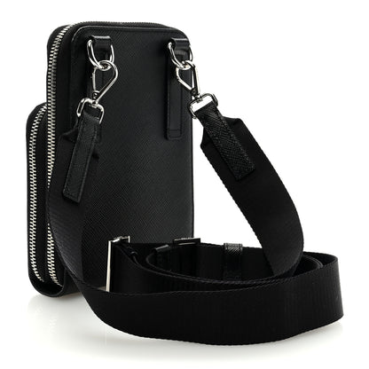 Prada Saffiano Smartphone Case Crossbody Black 3 of 8