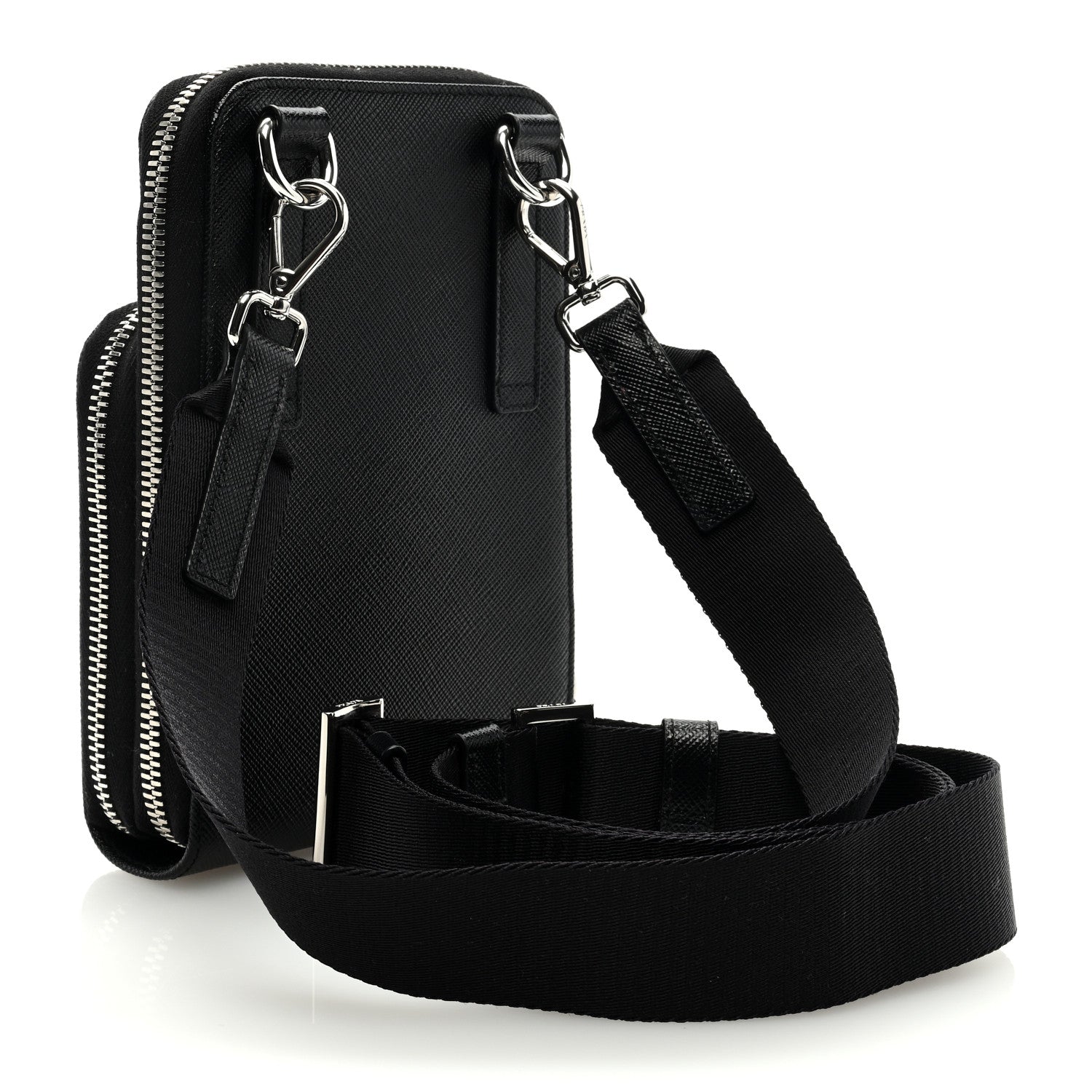 Prada Saffiano Smartphone Case Crossbody Black 3 of 8