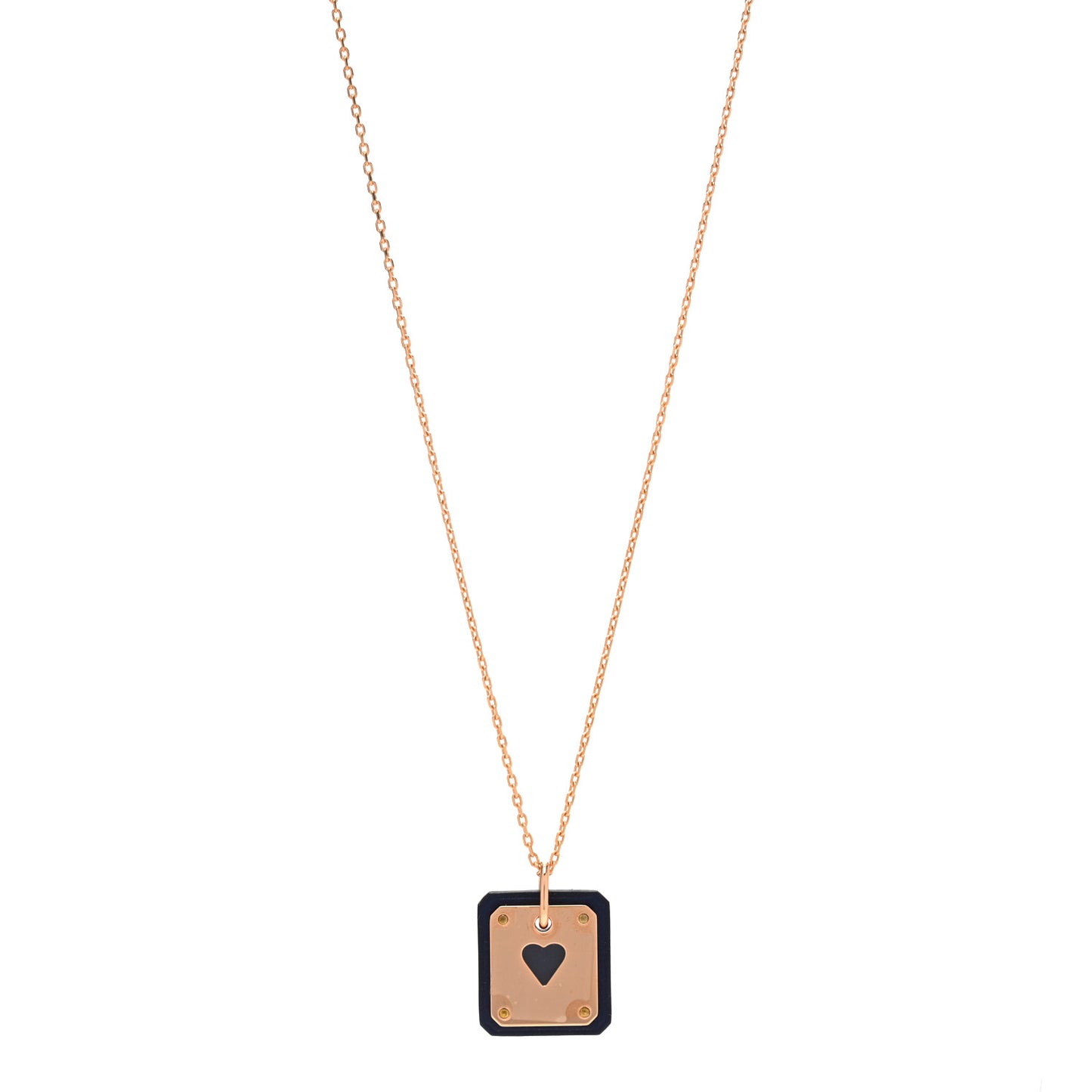 Rose Gold Plated Swift As De Coeur Necklace Black