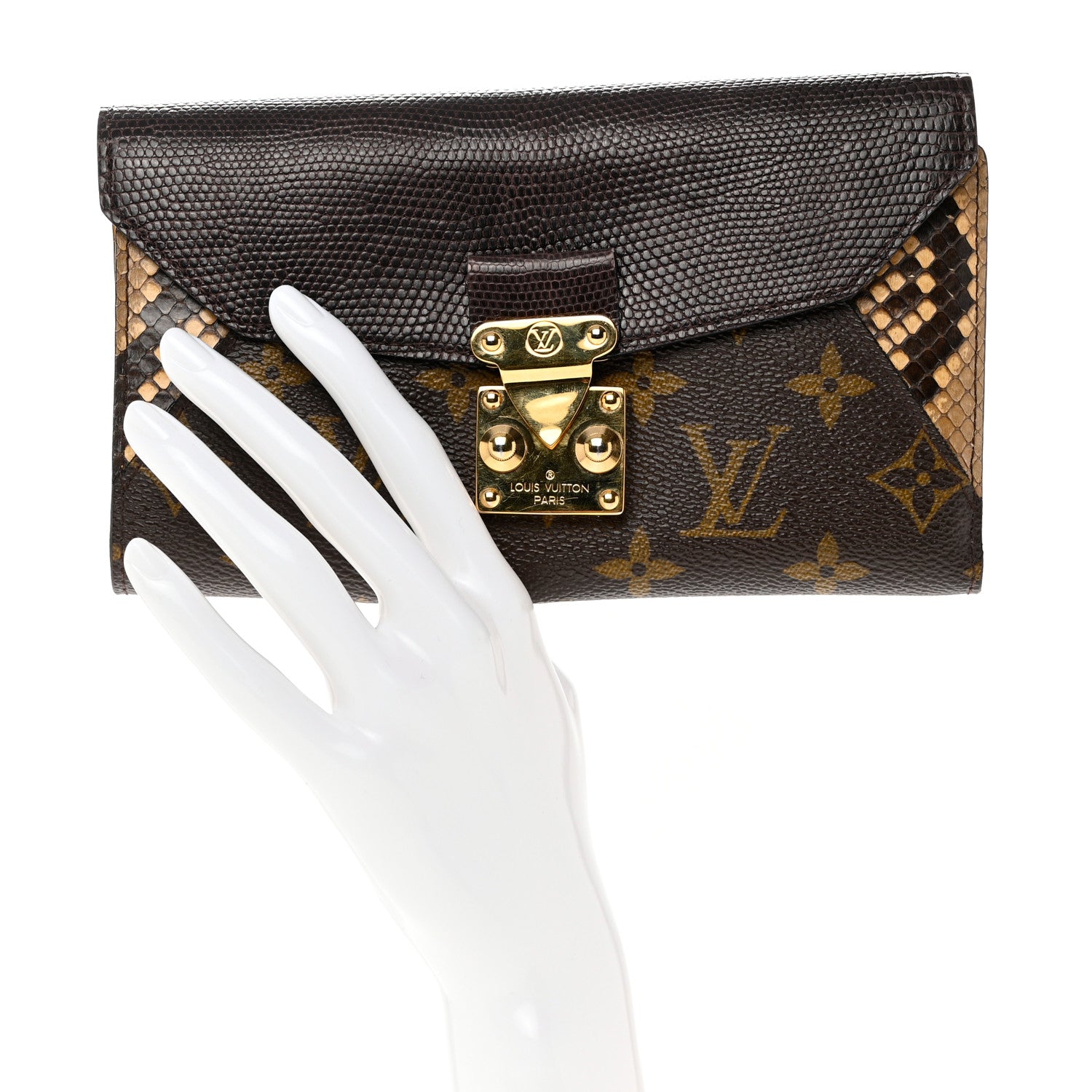 Louis Vuitton Monogram Python Ostrich Lizard Majestueux Wallet 2 of 9