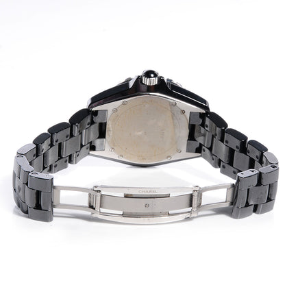 Chanel Stainless Steel Ceramic Diamond 33mm J12 Quartz Watch Black 3 of 6
