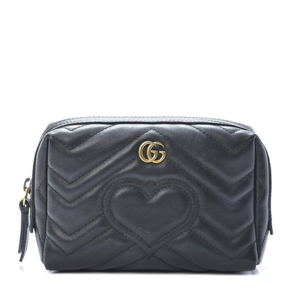 Gucci Calfskin Matelasse GG Marmont Cosmetic Case Black 1 of 10