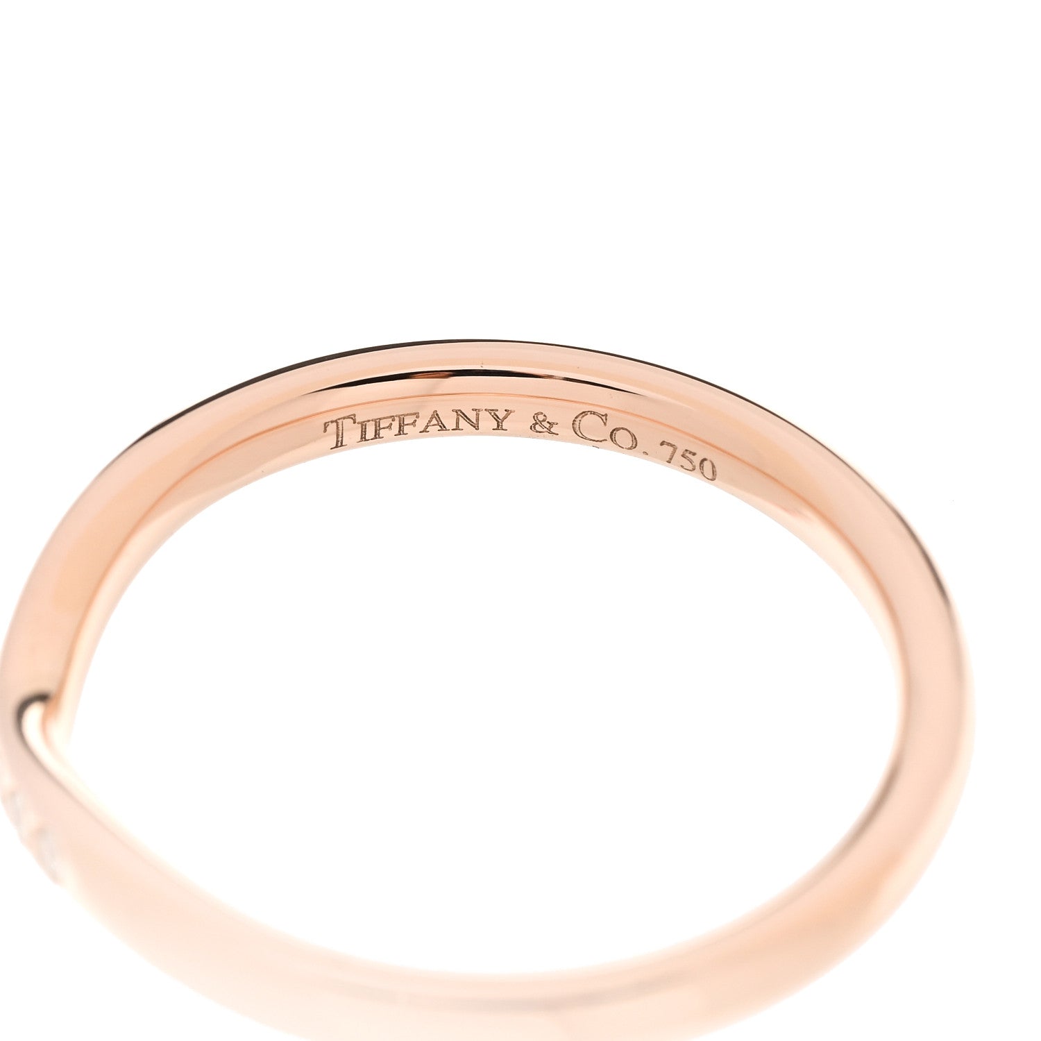 Tiffany Rose Gold Diamond Elsa Peretti Wedding Band Ring 52 6 5 of 6