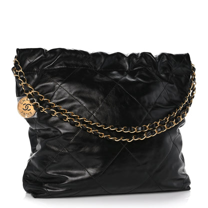 Chanel Shiny Calfskin Quilted Small Chanel 22 Black 3 of 12