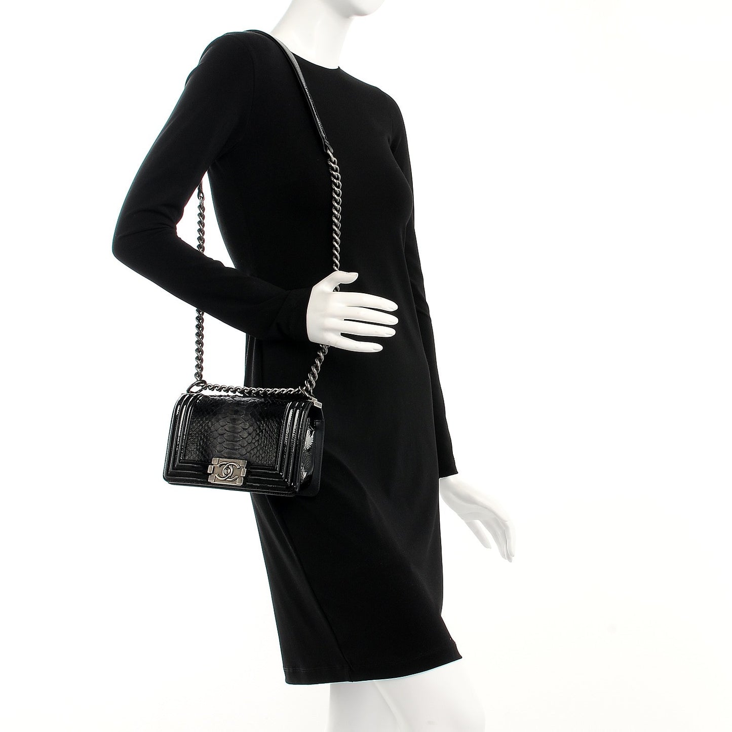 Python Patent Small Boy Flap Black