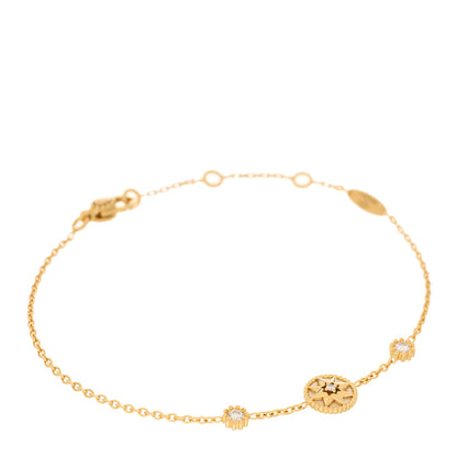 Christian Dior 18K Yellow Gold Diamond Mother of Pearl 3 Station Rose Des Vents Bracelet 1 of 5
