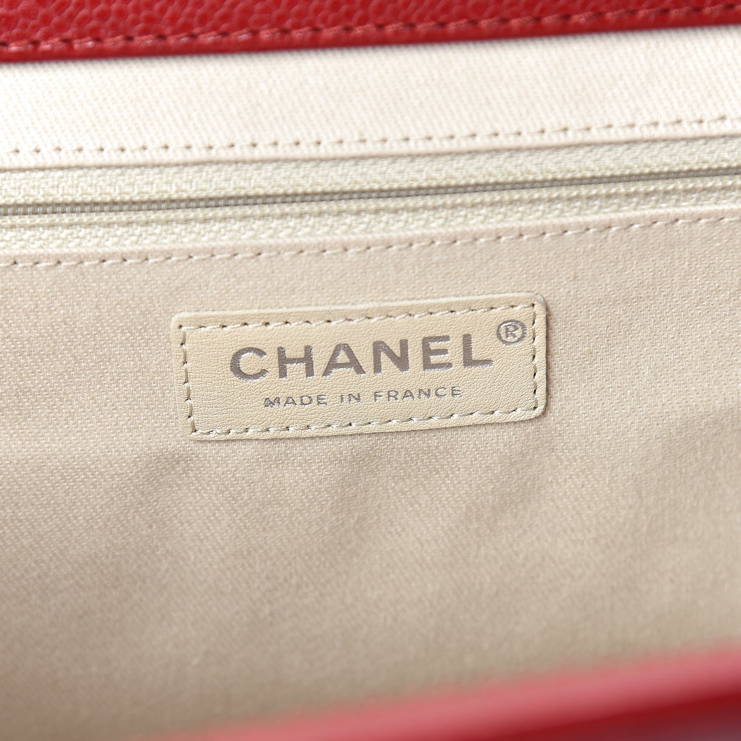 Caviar Quilted Large CC Clutch Red