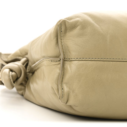 Loewe Shiny Nappa Lambskin Puffer Flamenco Knot Clutch Clay Green 8 of 9