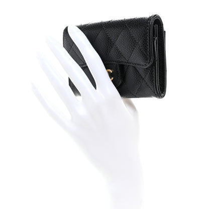 Chanel Caviar Quilted Flap Card Holder Wallet Black 2 of 10