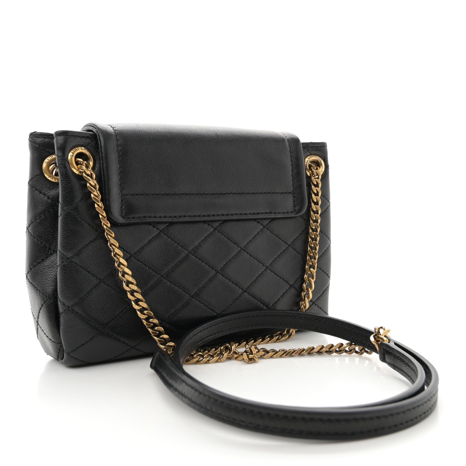Saint Laurent Lambskin Quilted Monogram Mini Nolita Black 3 of 11