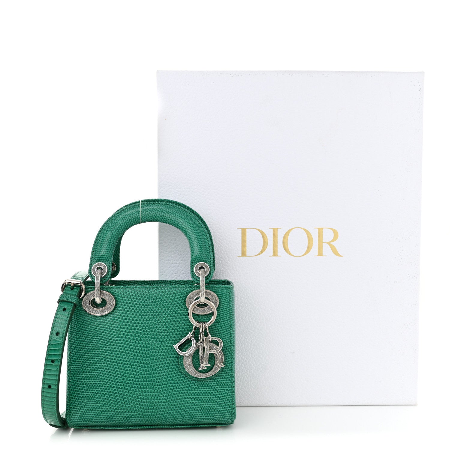 Christian Dior Lizard Swarovski Crystal Mini Lady Dior Green 11 of 11