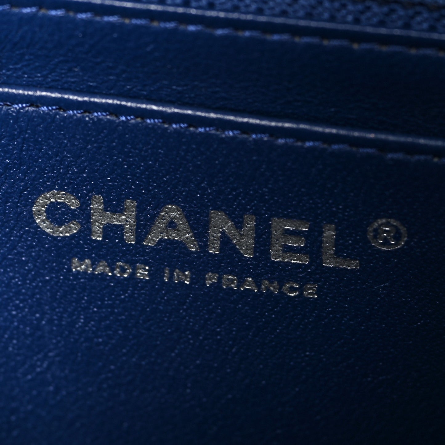 Lambskin Quilted Mini Rectangular Flap Dark Blue