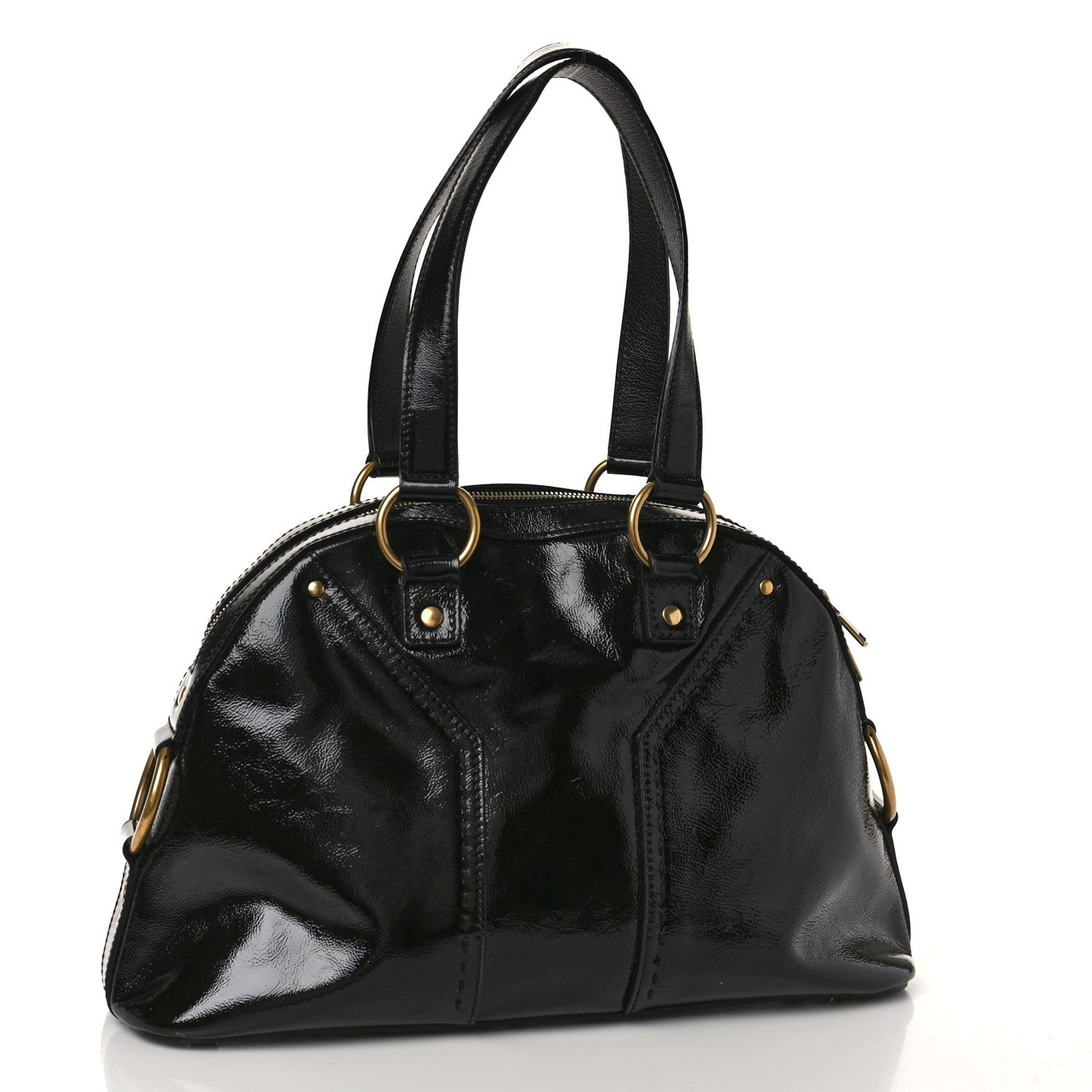Textured Patent Calfskin Medium Muse Black