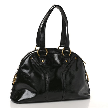 Saint Laurent Textured Patent Calfskin Medium Muse Black 3 of 8