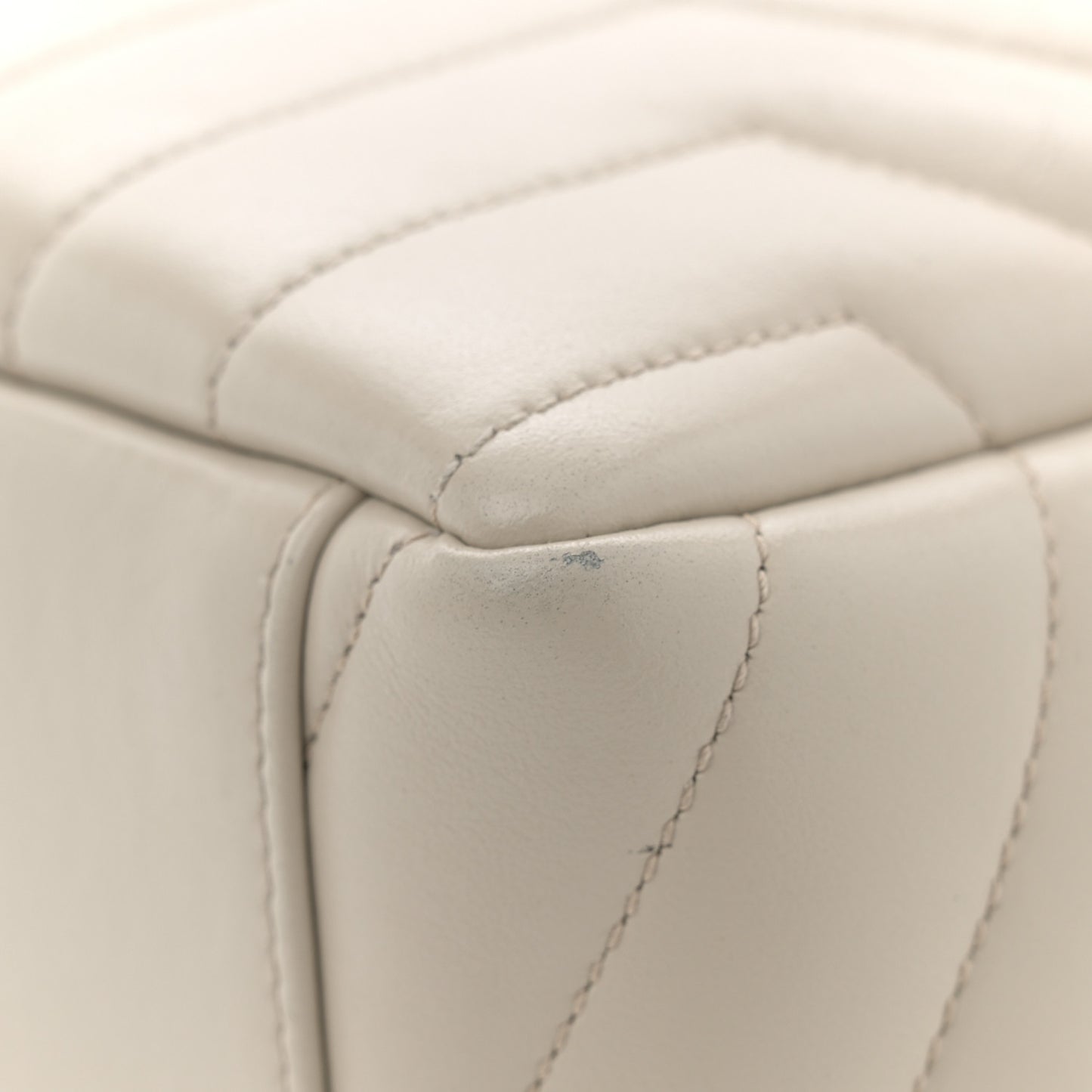 Calfskin Y Quilted Monogram Small Loulou Bowling Bag Ivory