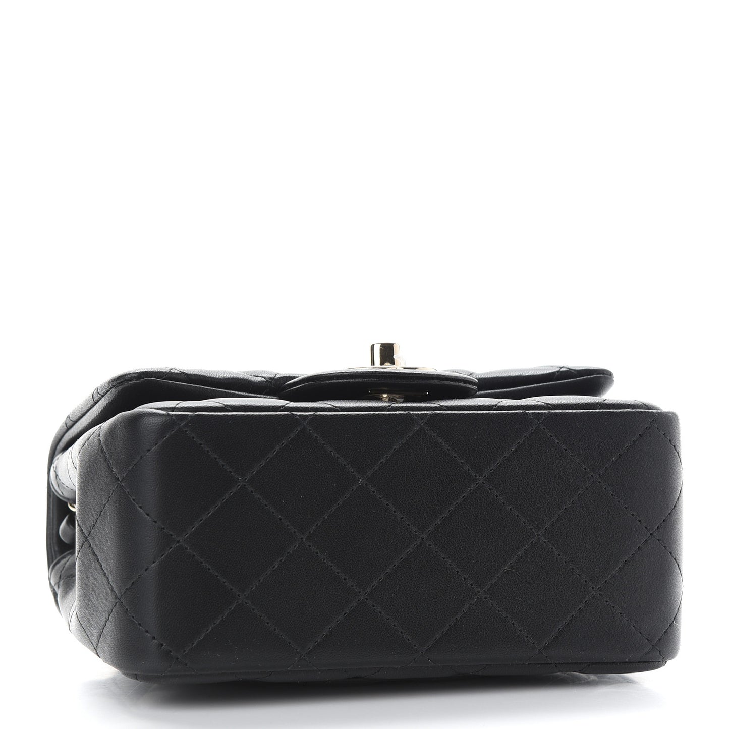 Lambskin Quilted Mini Square Flap Black