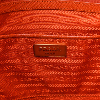 Prada Saffiano Lux Double Handle Shopping Tote Papaya 5 of 12