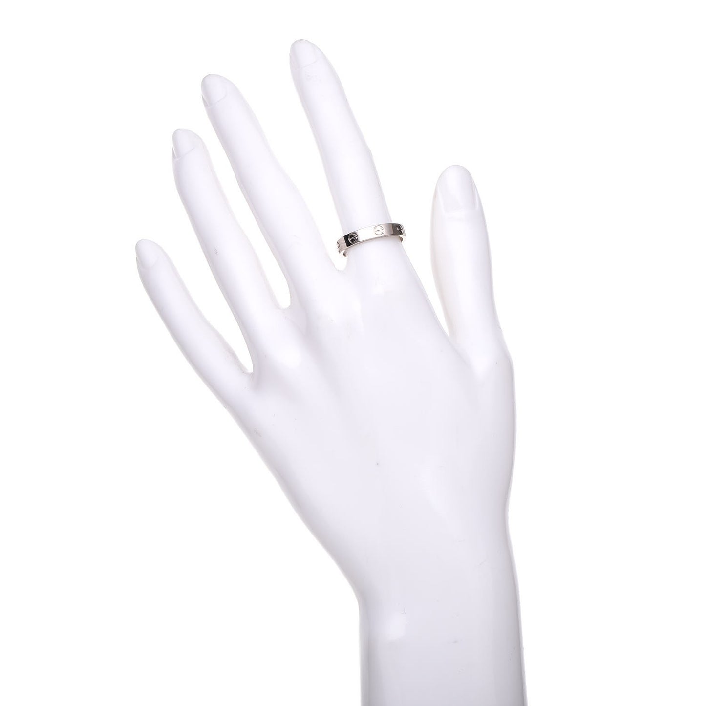 18K White Gold 3.5mm LOVE Wedding Band Ring 53 6.25