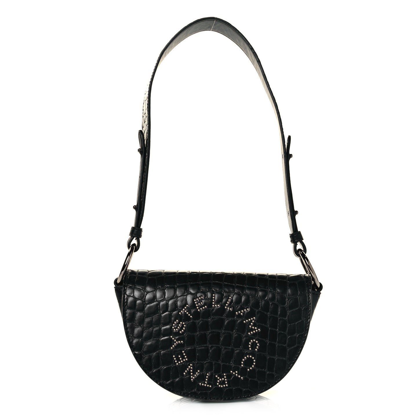 Crocodile Embossed Studded Logo Mini Marlee Black