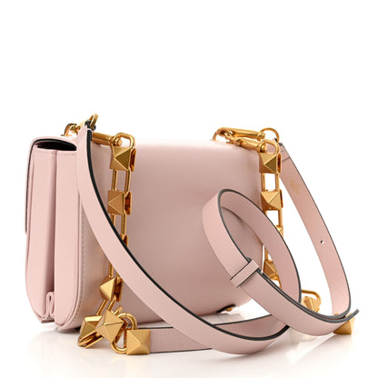 Valentino Garavani Grainy Calfskin VLogo Stud Sign Shoulder Bag Rose Quartz 3 of 11