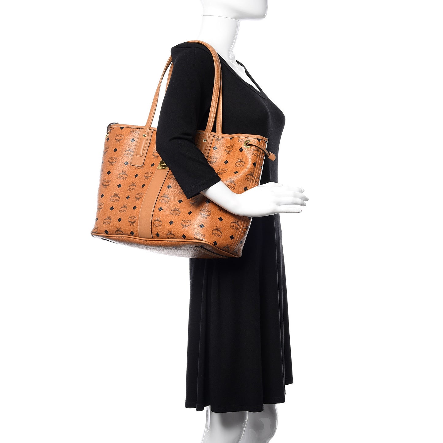 Visetos Medium Liz Reversible Shopper Tote Cognac