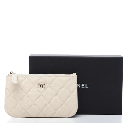 Chanel Caviar Quilted Small Cosmetic Case White 7 of 7