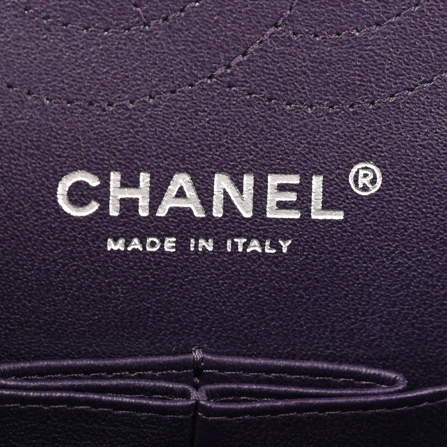 Aged Calfskin Quilted 2.55 Reissue Mini Flap Dark Purple